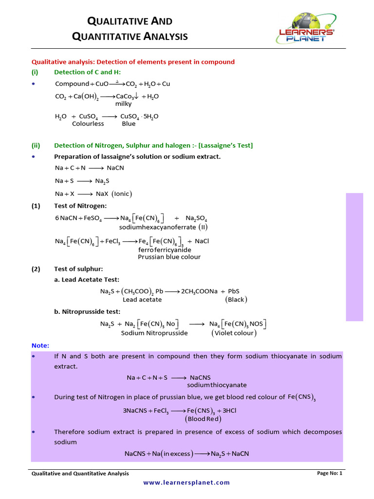 Qualitative and Quantitative | PDF | Ammonia | Sodium
