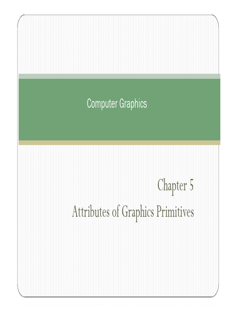 CG6 (chp5) Attributes | PDF | Parameter (Computer Programming) | Pixel