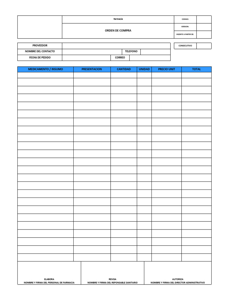 Formato Orden de Compra | PDF