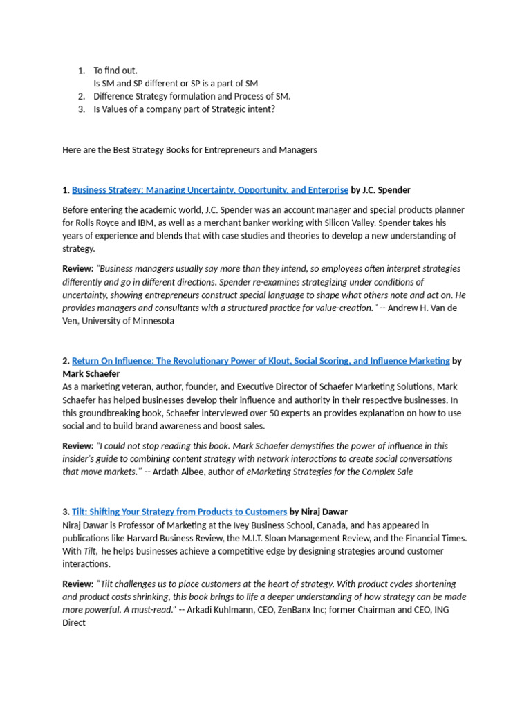 Business Strategy Insights for Managers | PDF | Strategic Management ...