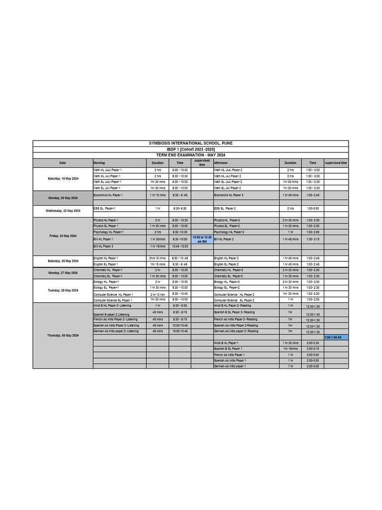 Time Table With Reminder
