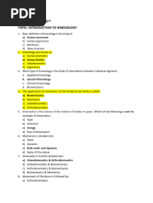 Kinesiology 1 Past Papers