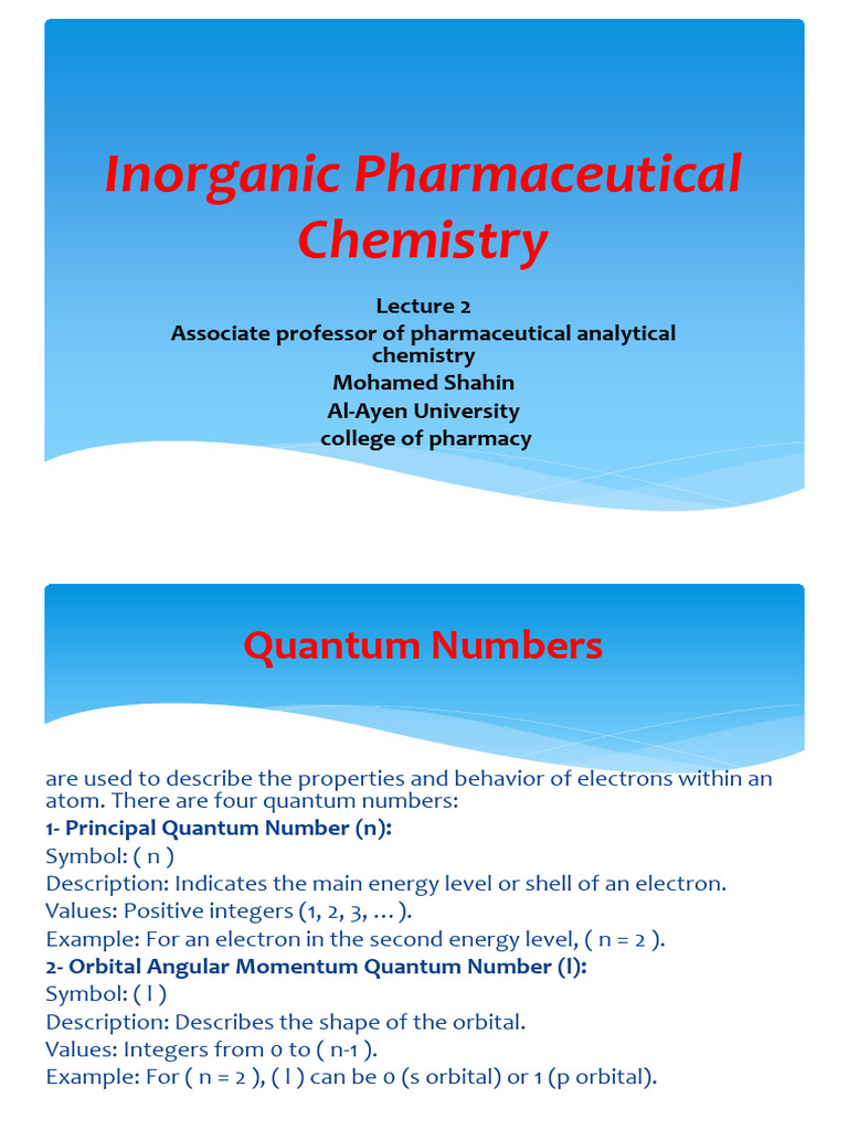 Lec 2 Inorganic Pharmaceutical Chemistry 638641040403432252 | PDF ...