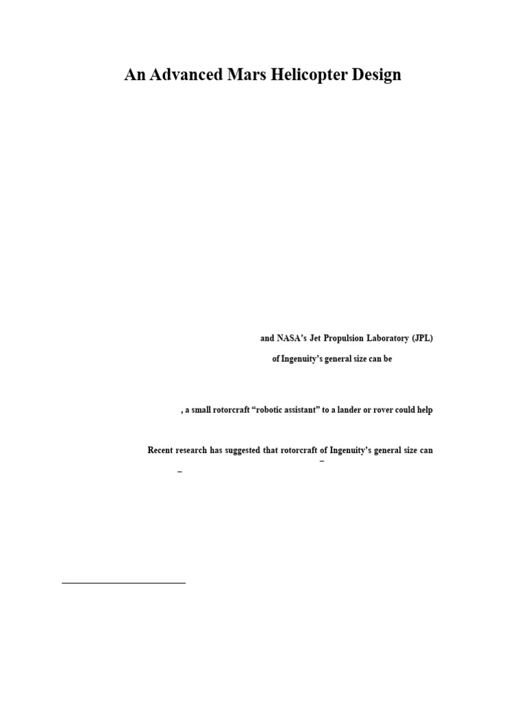 Advanced Mars Helicopter Design Insights | PDF | Ames Research Center ...