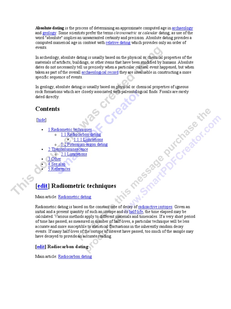 Archaeological Dating Methods Explained | PDF | Radiocarbon Dating ...