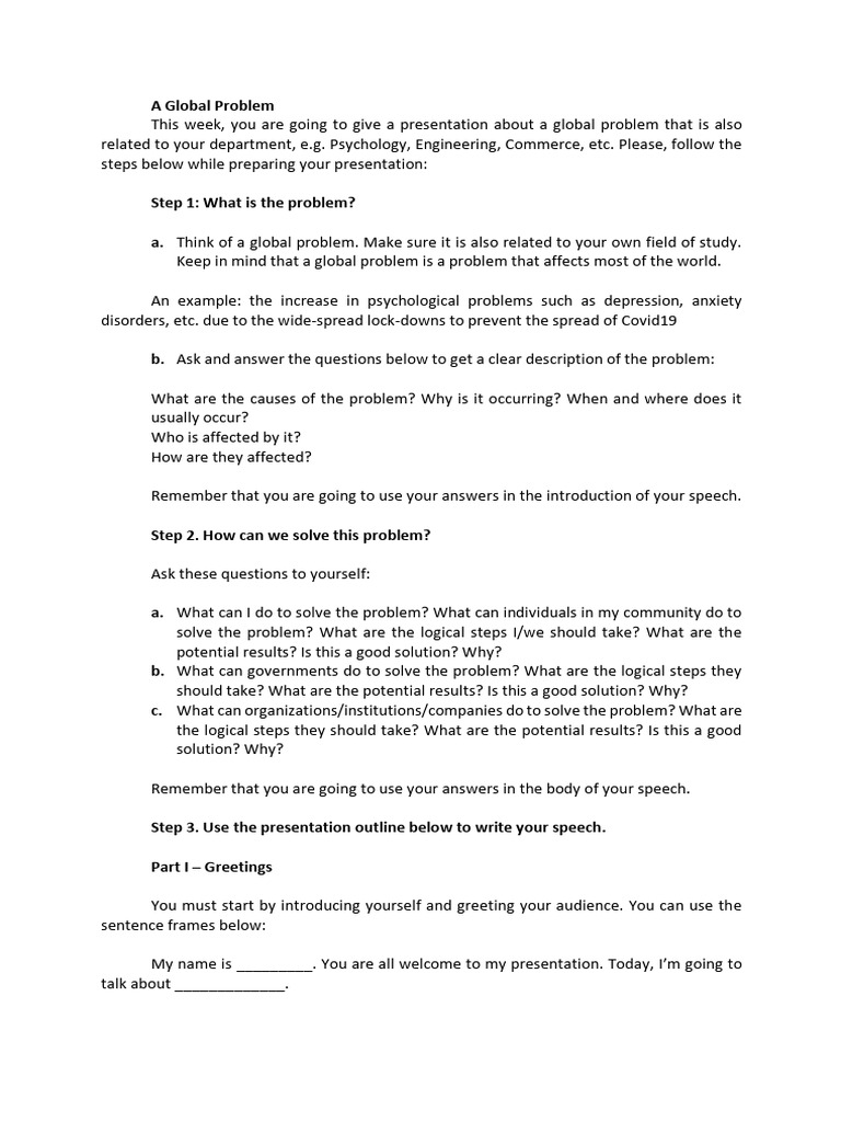 A Global Problem - Student Version | PDF | Cognitive Science ...