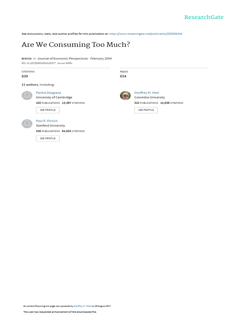 Are We Consuming Too Much | PDF | Taxes | Consumption (Economics)