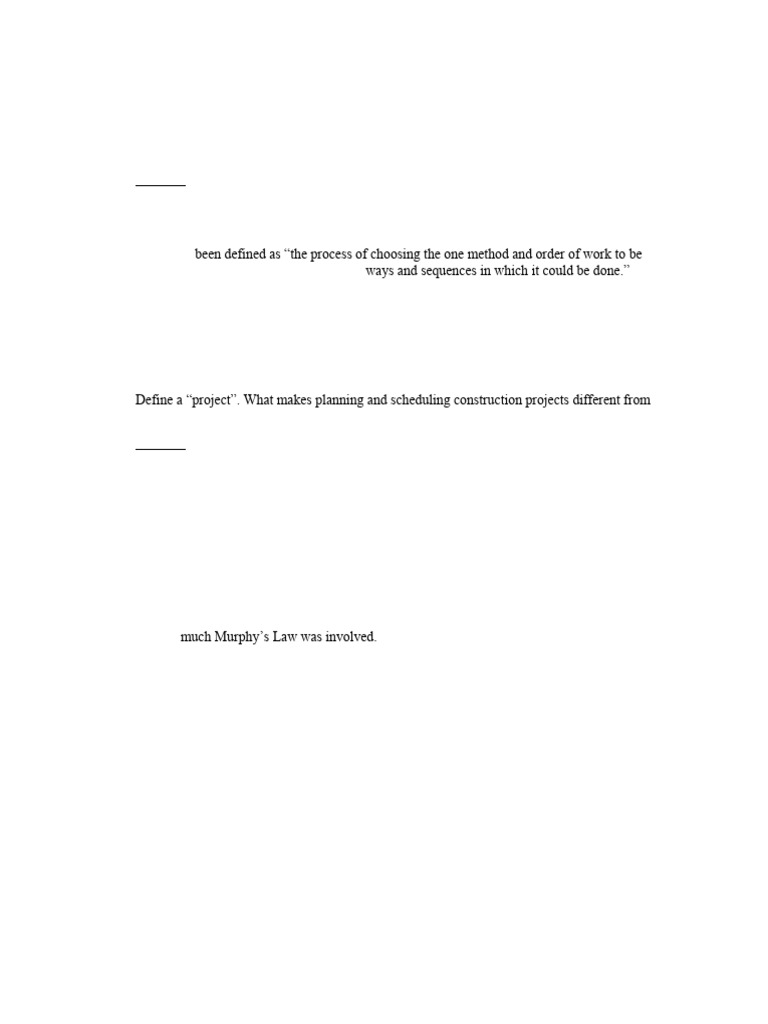Sample for solution manual construction project scheduling and control