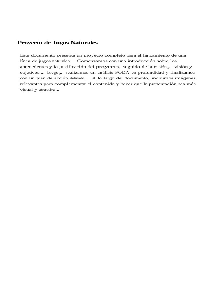 Proyecto de Jugos Naturales Saludables | PDF | Marketing | Calidad ...