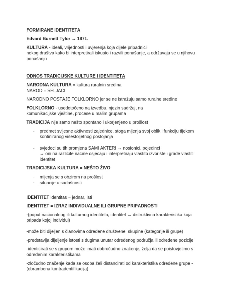 Formirane Identiteta | PDF