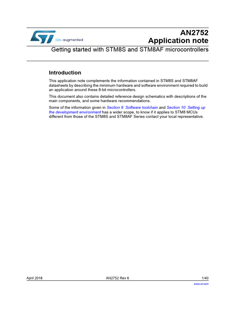 cd00194637 Getting Started With stm8s and Stm8af Microcontrollers ...