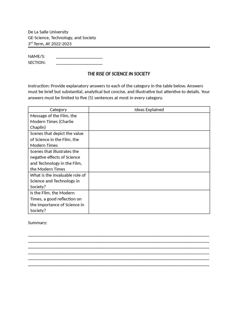 GESTOC Activity+1 +the+Modern+Times | PDF
