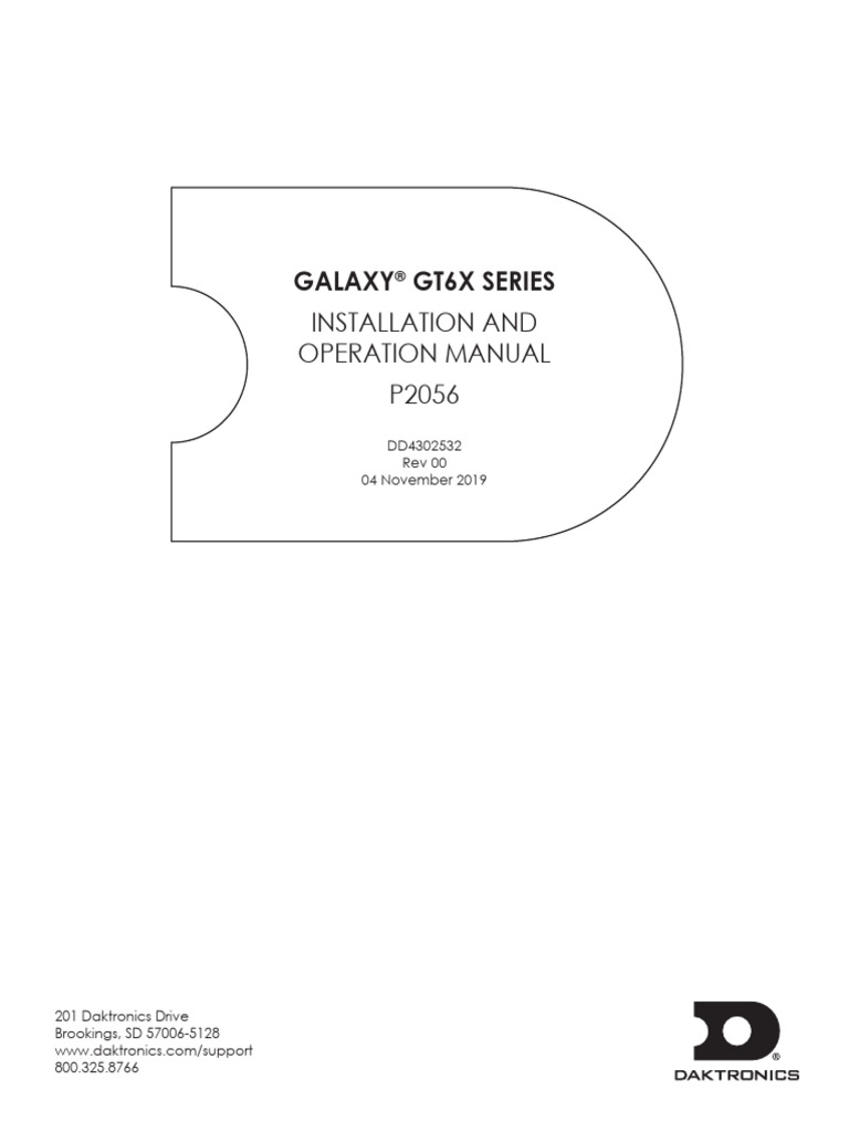 Daktronics GT6X Installation and Operation Manual | PDF