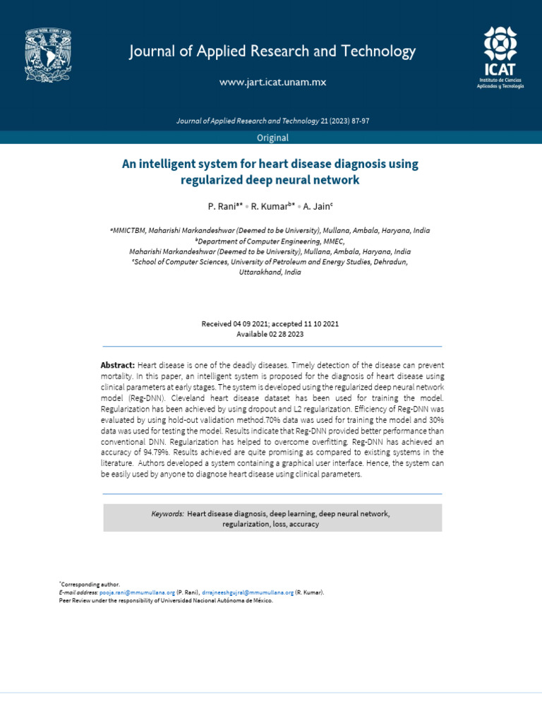 An Intelligent System For Heart Disease Diagnosis - 3 | PDF | Receiver ...