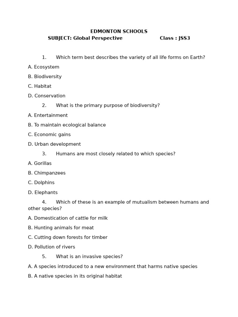 Jss3 gp PDF Biodiversity Conservation Biology