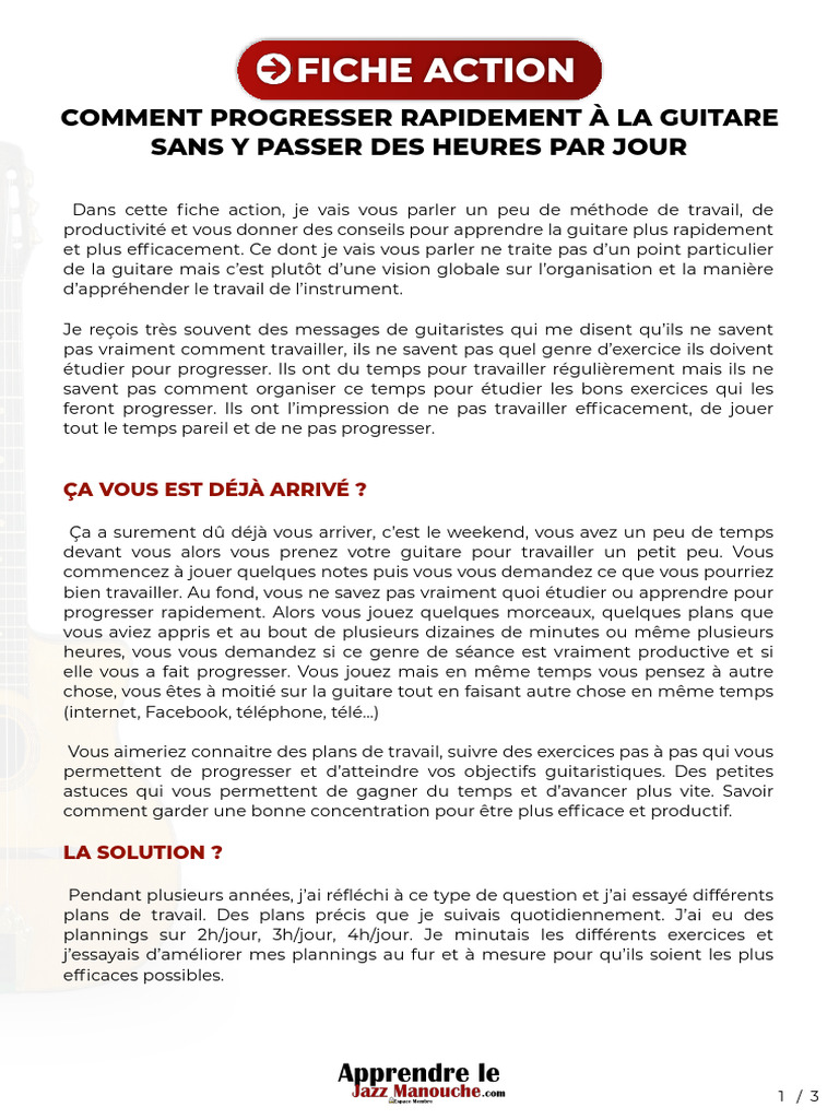 Progresser à la guitare rapidement | PDF | Guitares