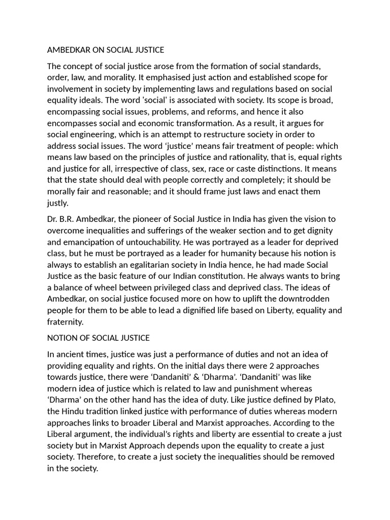 Ambedkar's Vision for Social Justice | PDF | Justice | Crime & Violence