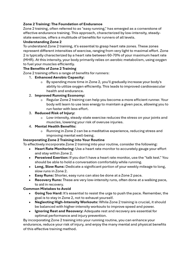 Zone 2 training pdf running heart rate