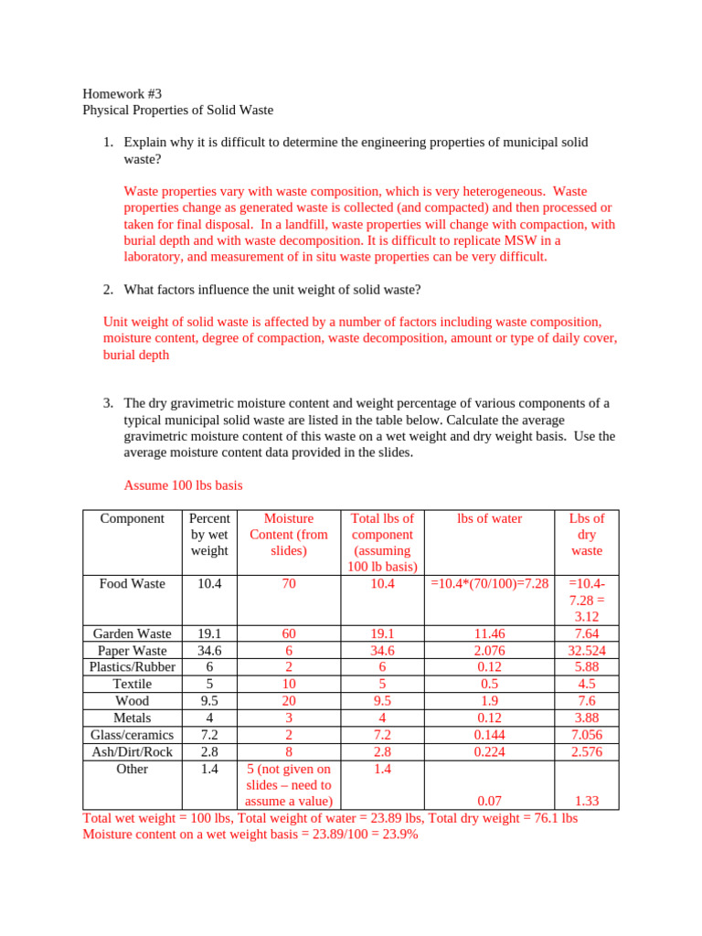 Solid Waste Engineering Analysis | PDF | Materials