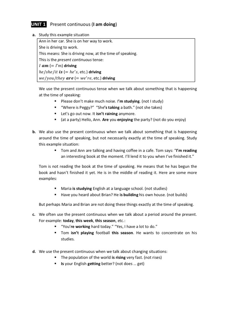 Grammar in Use UNIT 1 | PDF | Grammar | Linguistics