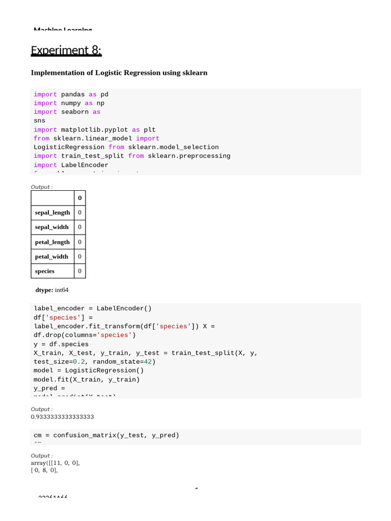 Logistic Regression & K-Means in Python | PDF | Machine Learning ...