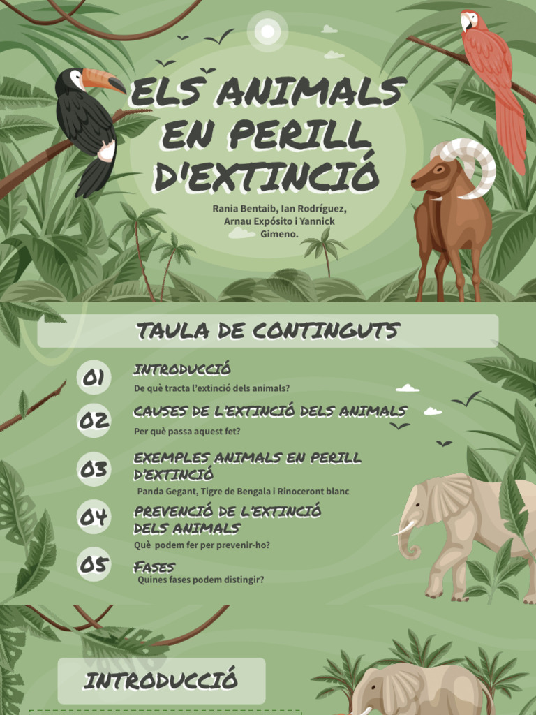 ELS ANIMALS EN PERILL D'EXTINCIÓ | PDF