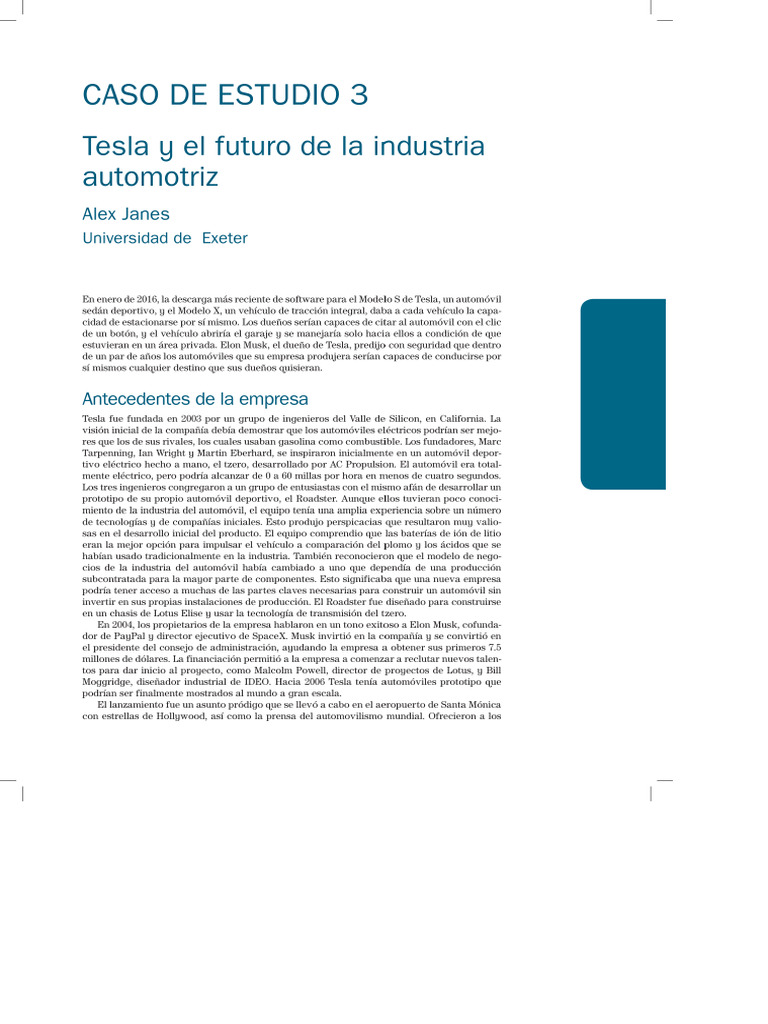 Caso Tesla | PDF | Vehículo híbrido | Elon Musk