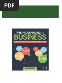 Full Download Web Programming for Business PHP Object Oriented Programming with Oracle 0415818052 PDF DOCX