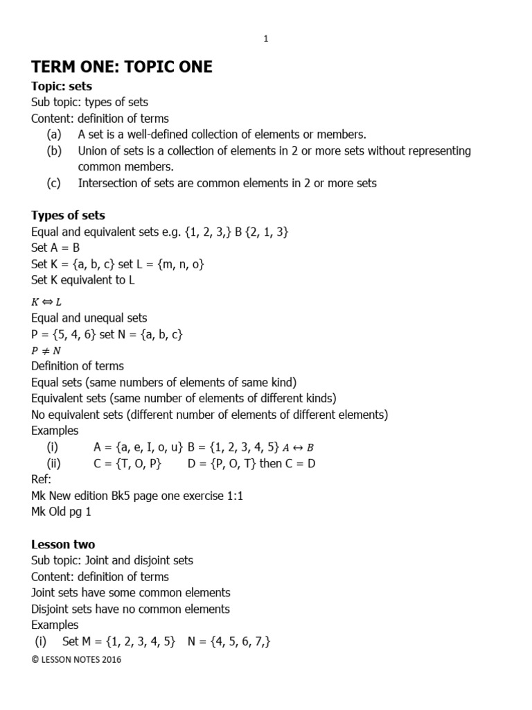 Types of Sets and Their Operations | PDF | Probability | Multiplication