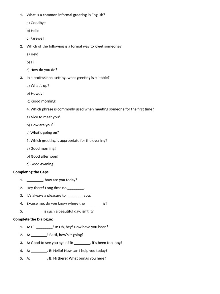 Greetings | PDF