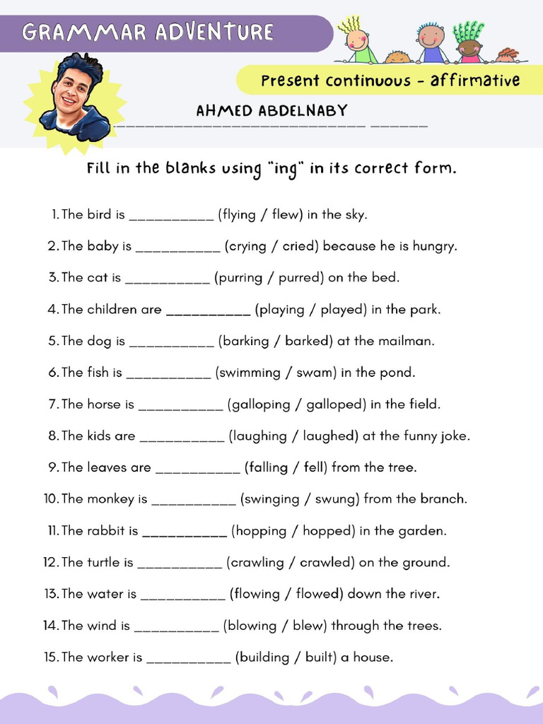 Exercises Present Continuous Worksheet | PDF