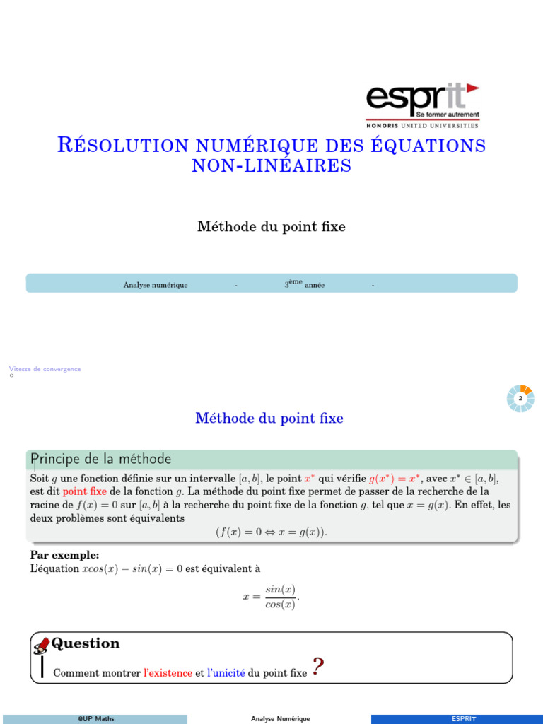 Méthode du point fixe en analyse numérique | PDF | Fonction ...