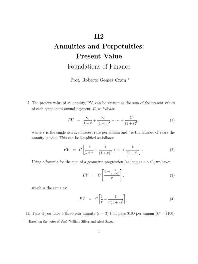 H2 | PDF | Present Value | Interest
