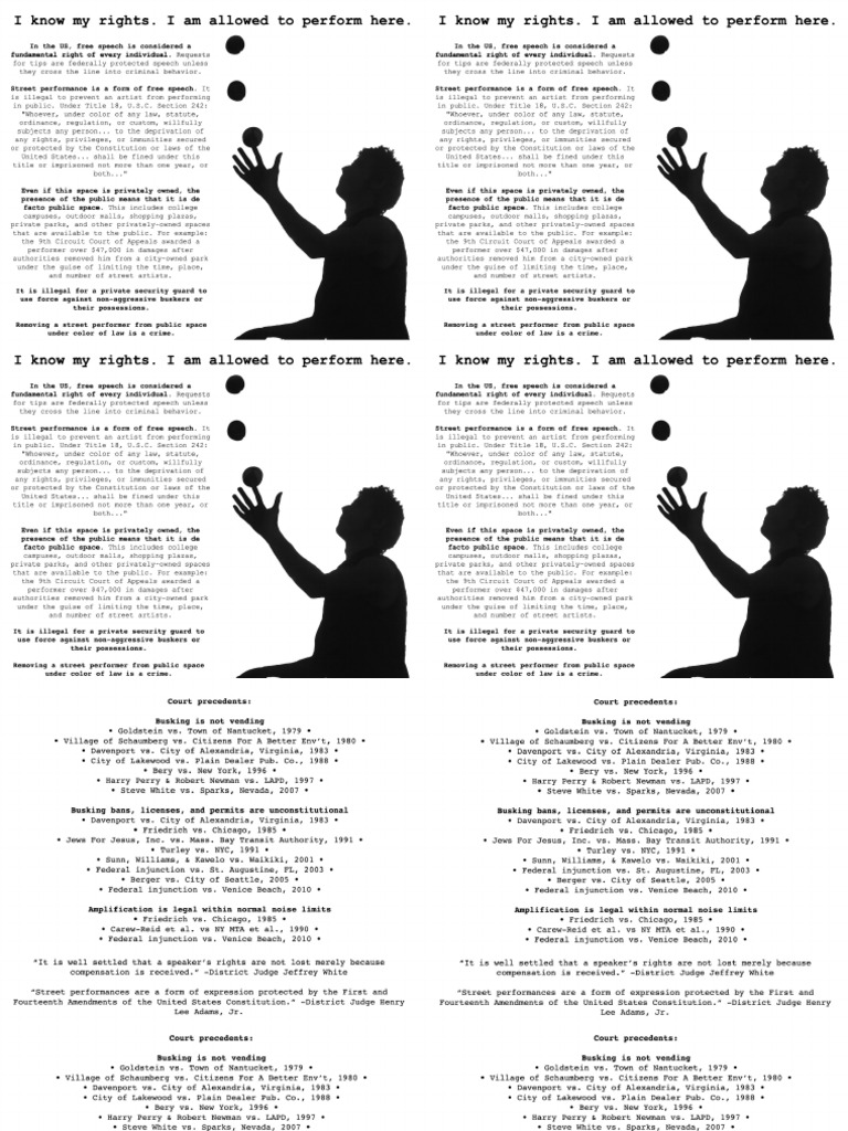 Busker's Rights | PDF