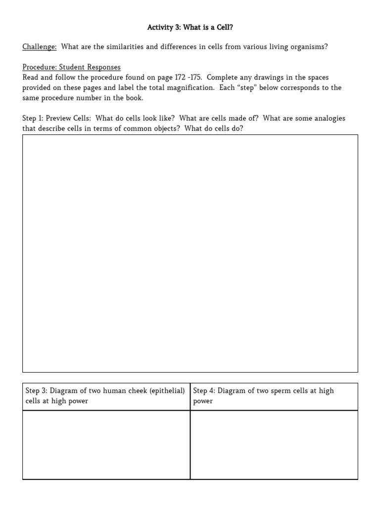 Act 3 what is a cell student guide pdf