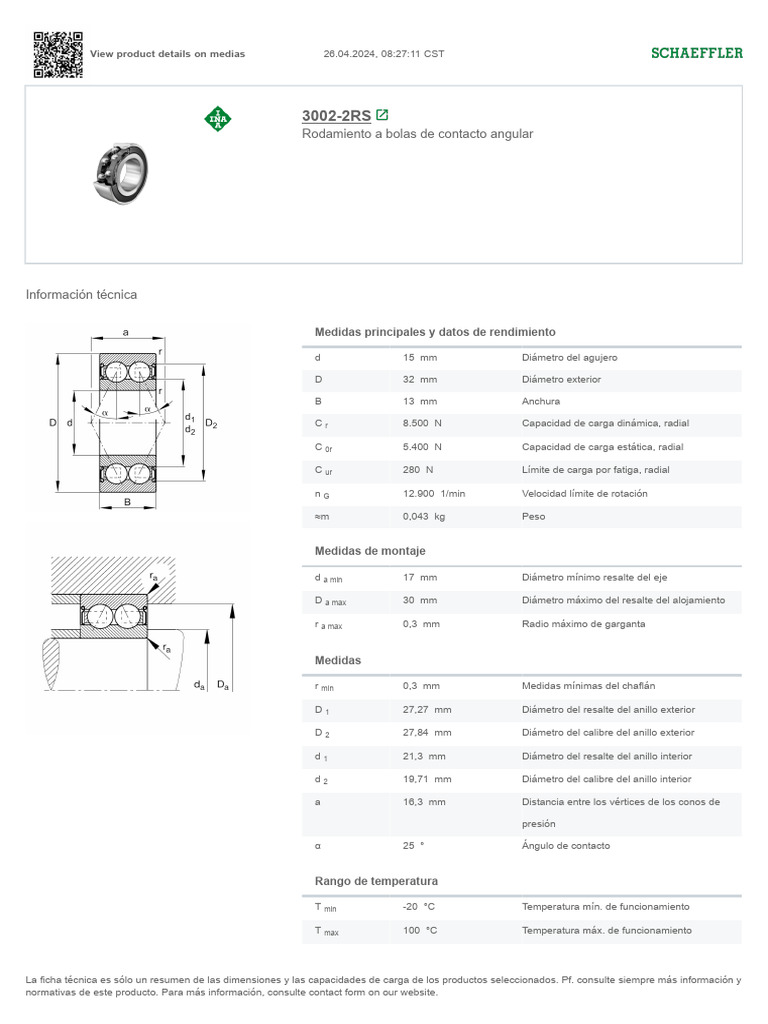 3002 2RS | PDF | Ingeniería mecánica
