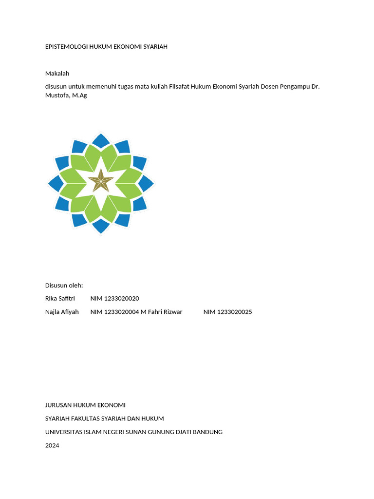 Epistemologi Hukum Ekonomi Syariah | PDF