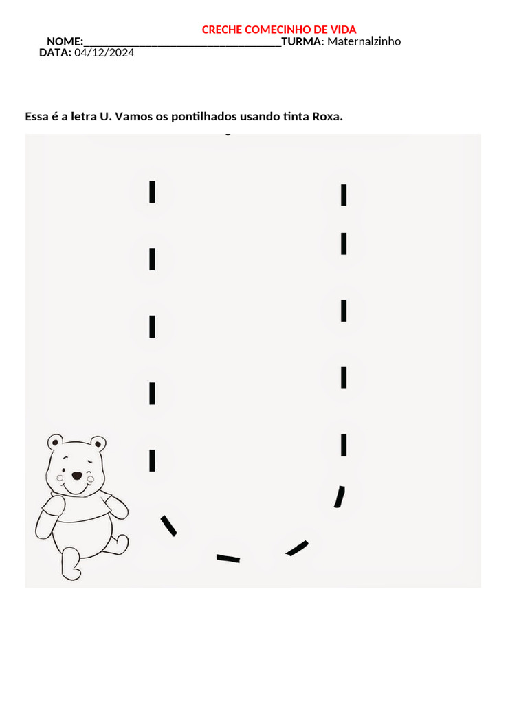 Atividade da Vogal U para Maternal | PDF
