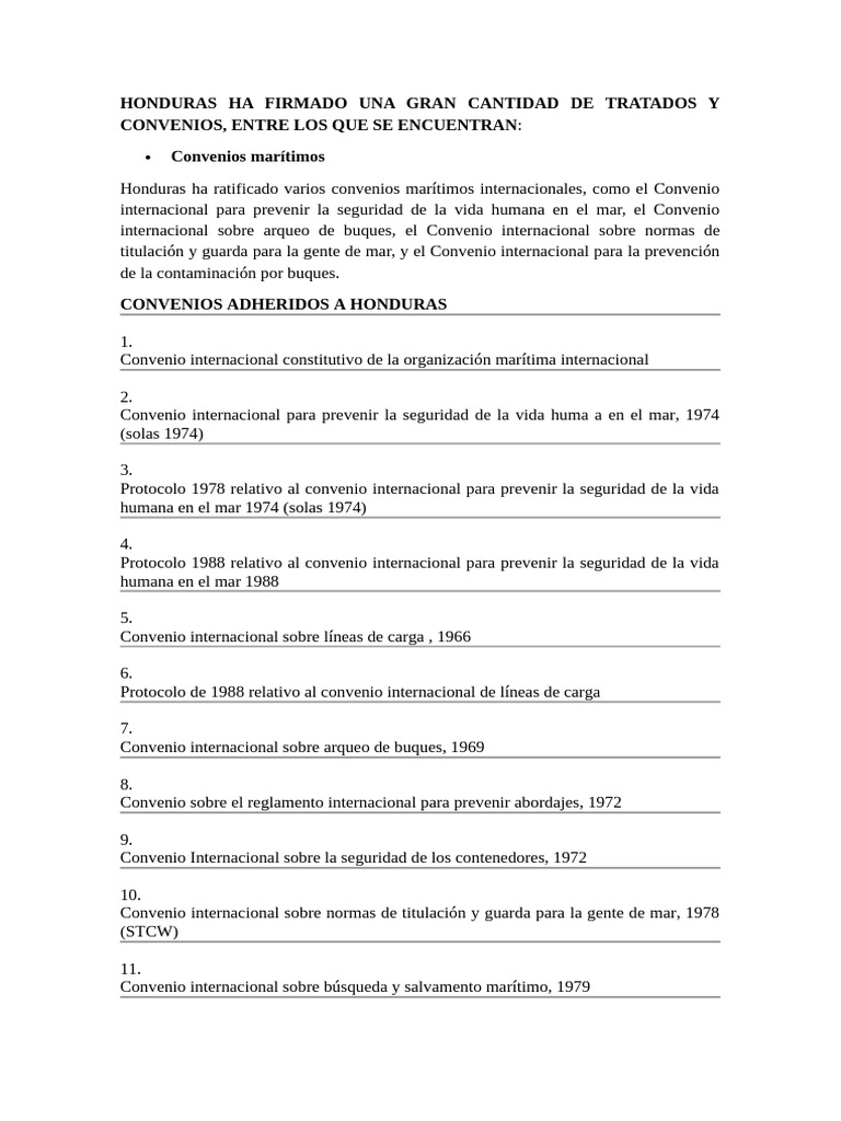 Tratados y Convenios | PDF | Centroamérica | Honduras