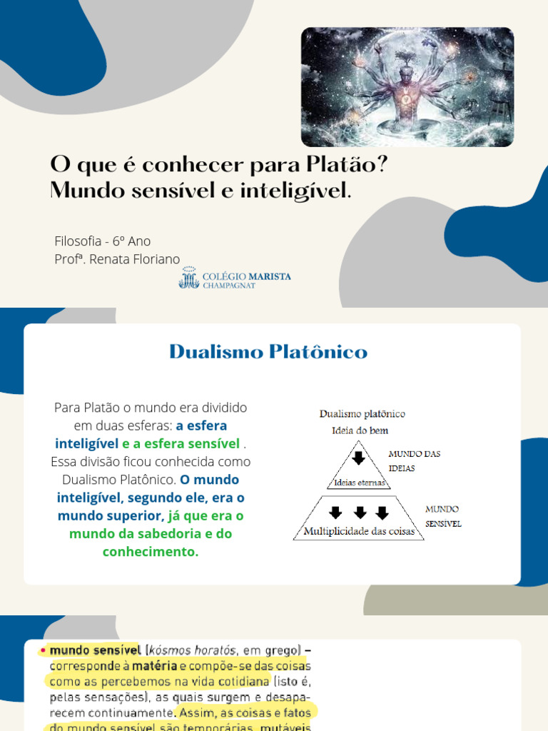 Texto 12. O Que É Conhecer para Platão. Mundo Sensível e Inteligível. | PDF