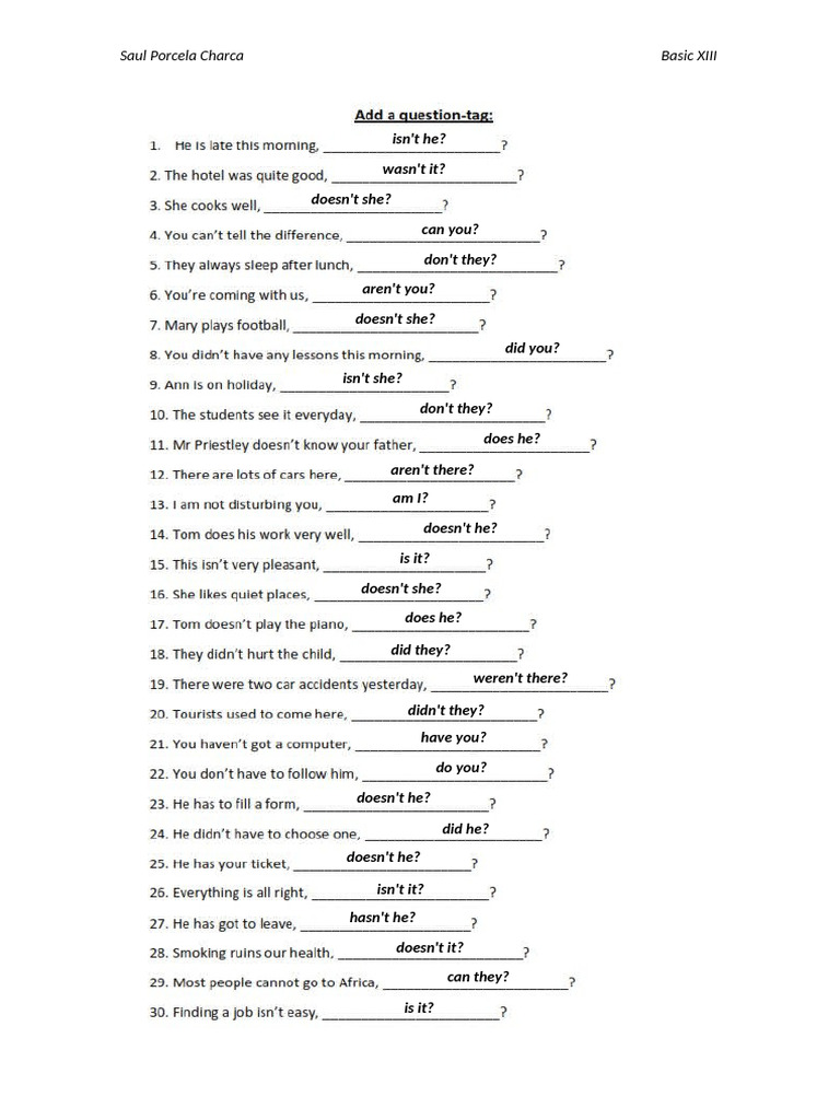 Common English Question Forms | PDF