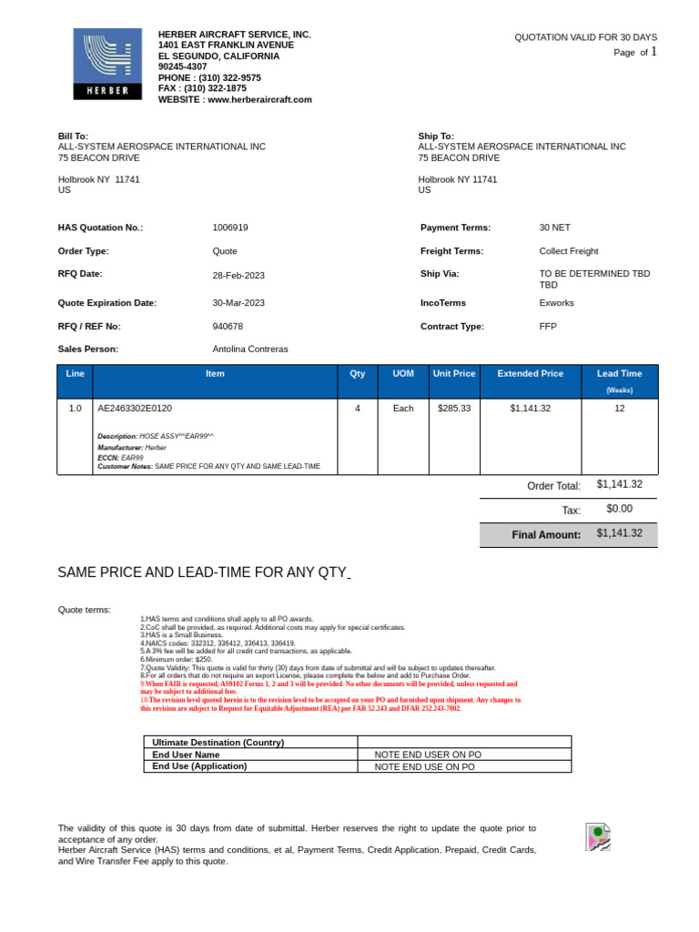 Quote Template (2) | PDF | Credit Card | Fee
