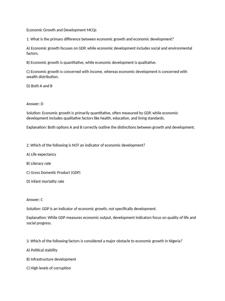 Indicators of Economic Growth Explained | PDF | Cost Of Living ...