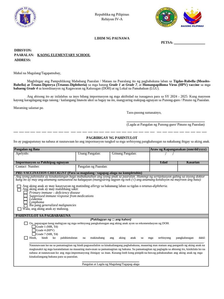 SBI Consent - Tagalog108 | PDF