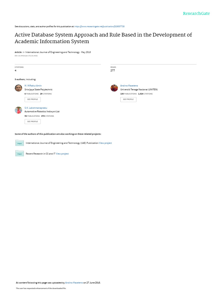 Active Database Dengan Store Procedure | PDF | Databases | System