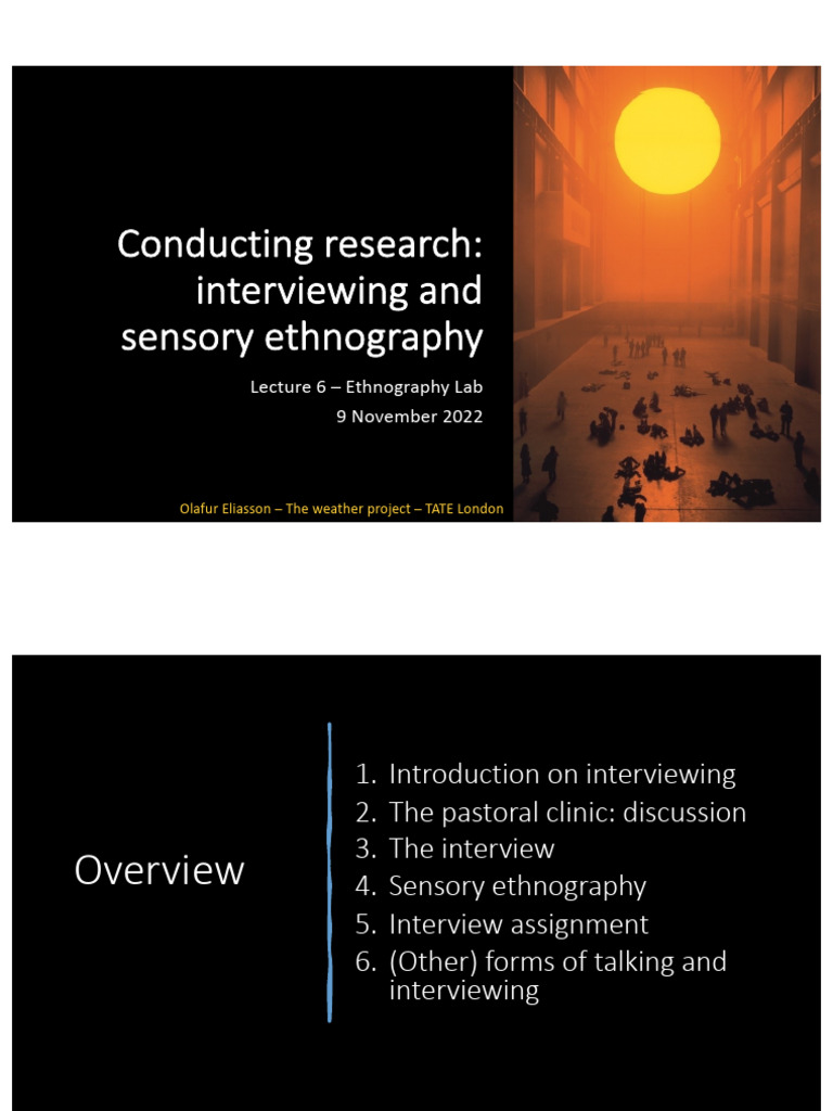 Class 6 - Interviewing and Sensory Ethnography - DEF | PDF ...