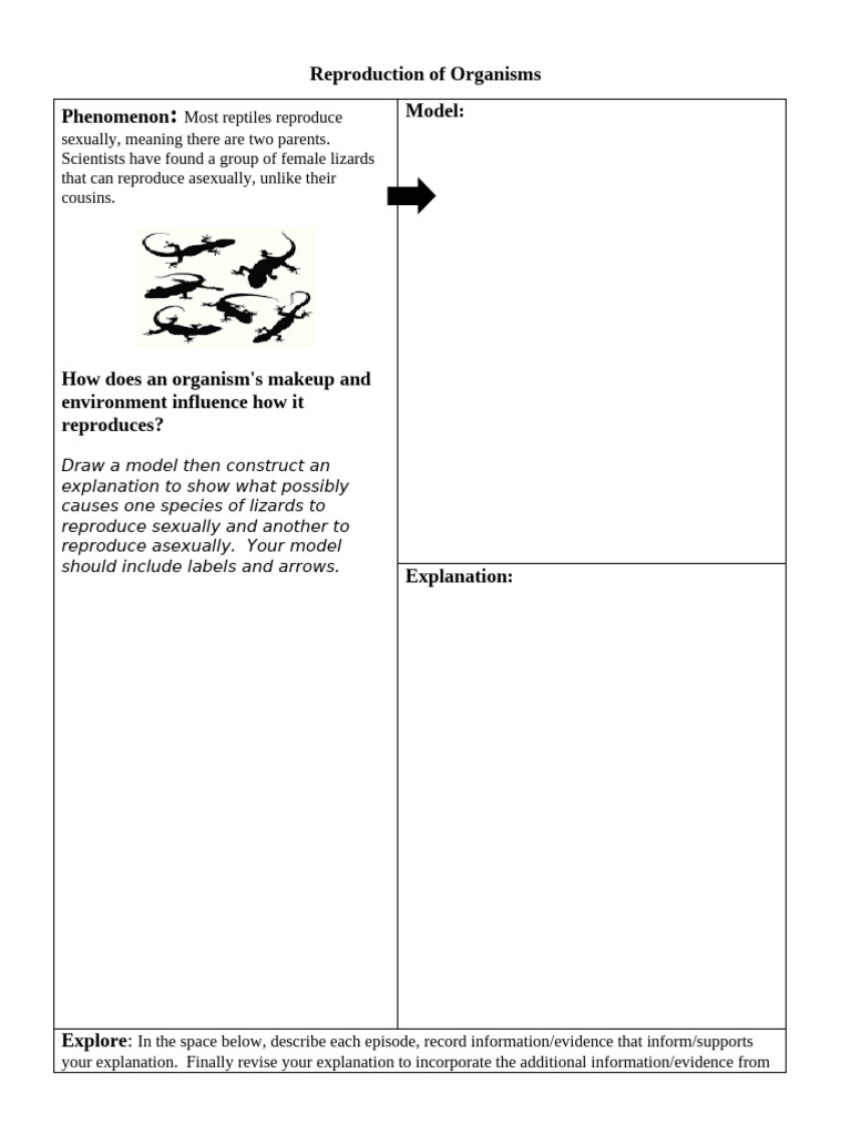 Asexual vs Sexual Reproduction in Lizards | PDF