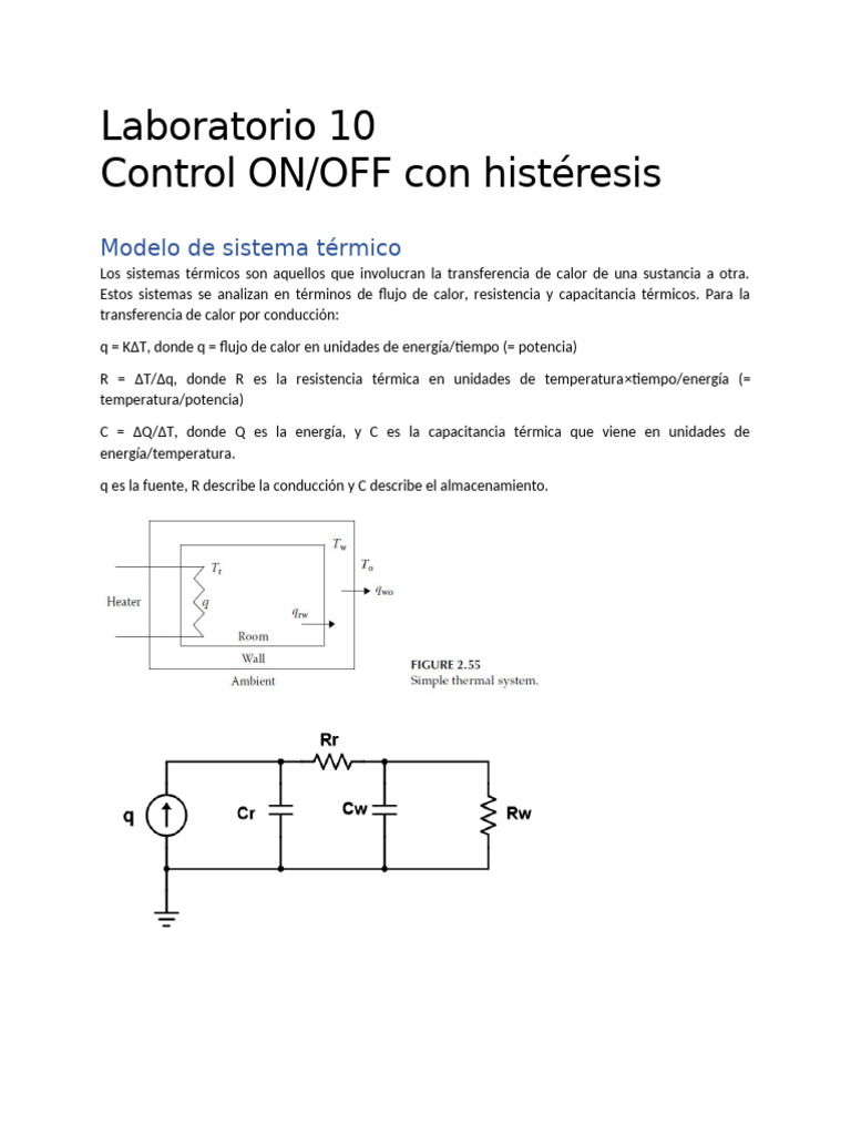 Control Térmico ON/OFF con Histéresis | PDF | Conduccion termica | Calor
