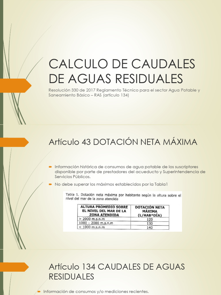 Cálculo de Caudales de Aguas Residuales | PDF | Ingeniería Ambiental ...