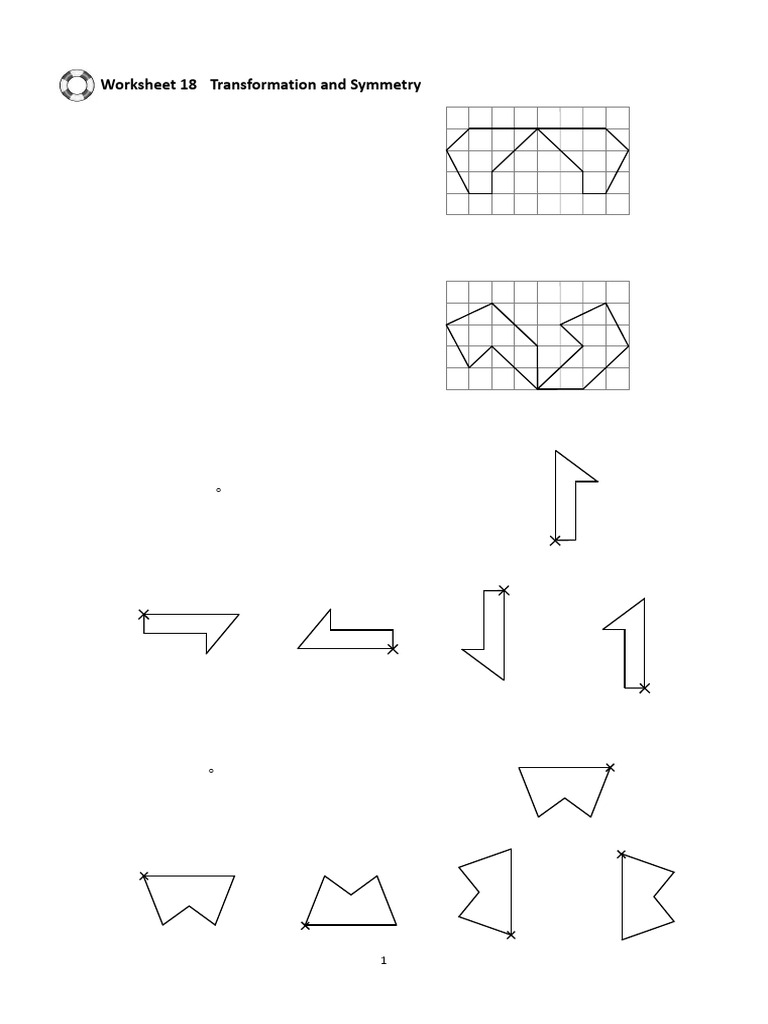 Transformations and Symmetry Worksheet | PDF | Shape | Elementary Geometry